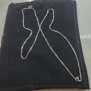 STERLING SILVER BOX CHAIN NECKLACE MEASURING 14-3/4" IN LENGTH